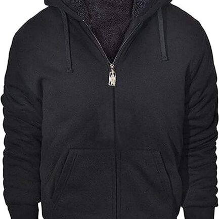 Hoodies for Men Heavyweight Fleece Sweatshirt - Full Zip Up Thick Sherpa Lined