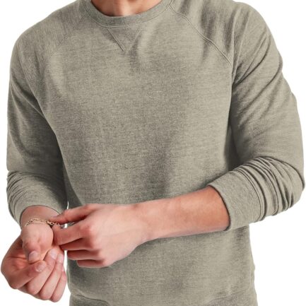 Men's French Terry Sweatshirt, Tri-Blend Crewneck Sweatshirt for Men